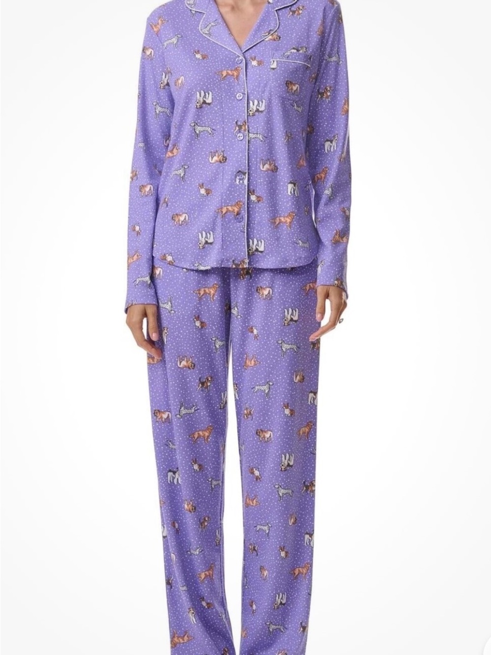 NWT Karen Neuburger PURPLE DOGGY DAYS Dogs Jersey Pajama/Lounge Set Small